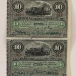 CRBX2923  4 BILLETES CUBA ESPAÑA SIN CORTAR 10 PESETAS 1896  S/C