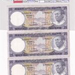 CRBX2976 TRIO CORRELATIVO BILELTES GUINEA ECUATORIAL 25 EKUELE 1975 MBC