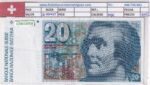 CRBX3008 BILLETE SUIZA 20 MARCOS SERIE W MBC