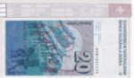 CRBX3008 BILLETE SUIZA 20 MARCOS SERIE W MBC - Imagen 2