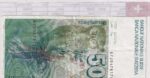 CRBX3010 BILLETE SUIZA 50 MARCOS SERIE J MBC - Imagen 2
