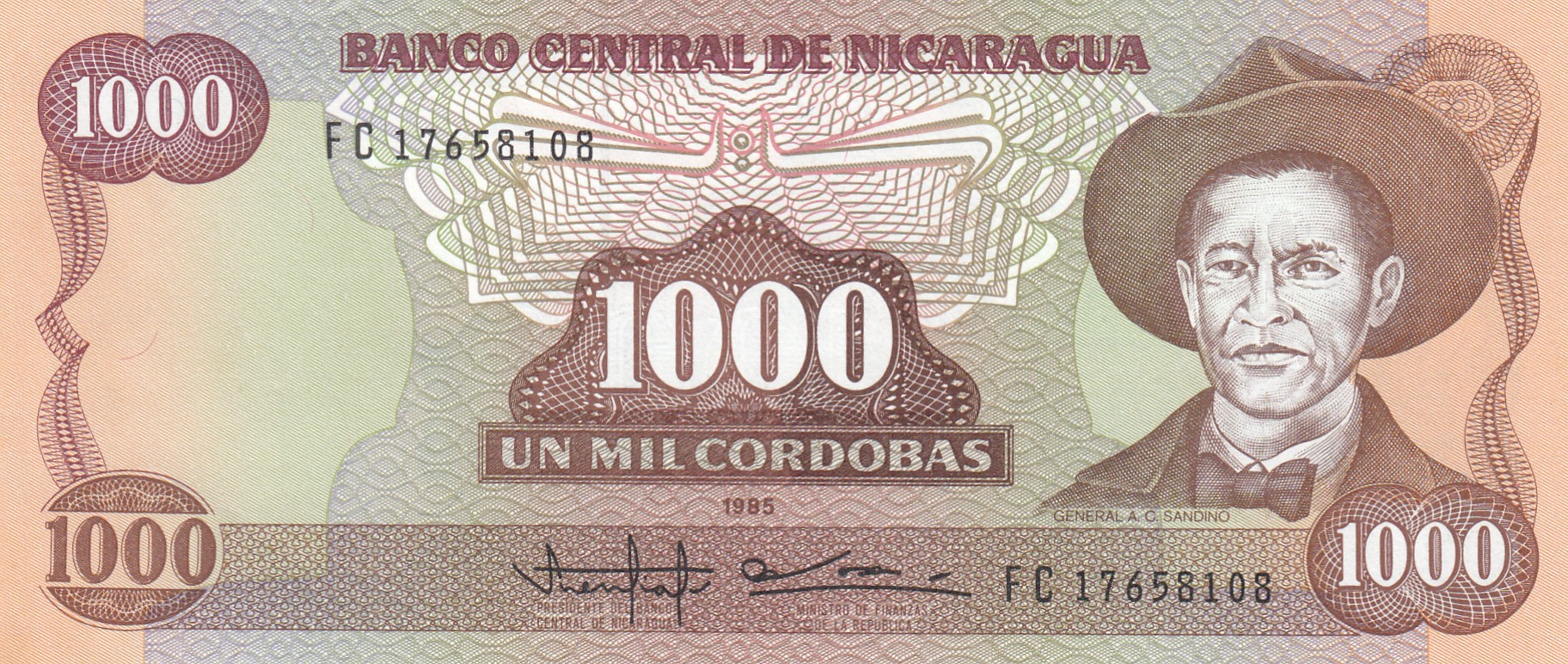 CRBX3066 CRBX3066 BILLETE NICARAGUA 1000 CORDOBAS 1985 SIN CIRCULAR - Imagen 1