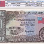 CRBX3164  PAREJA CORRELATIVA BILLETES SAMOA 5 LIBRAS SIN CIRCULAR