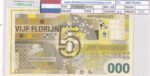 CRBX3185 BILLETE PAISES BAJOS 5 FLORIN TEST NOTE SIN CIRCULAR