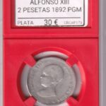 CRCAP173 MONEDA ESPAÑA ALFONSO XIII 2 PESETAS 1892 PGM PLATA