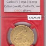 CRCAP248 MONEDA DE ORO ESPAÑA CARLOS IV 4 ESCUDOS 1786 MADRID MF 13,50 GR