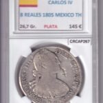 CRCAP267 MONEDA ESPAÑA CARLOS IV 8 REALES 1805 MEXICO TH  PLATA