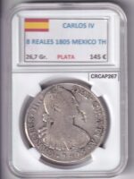 CRCAP267 MONEDA ESPAÑA CARLOS IV 8 REALES 1805 MEXICO TH  PLATA