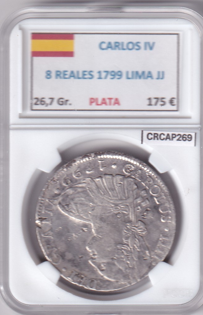 CRCAP269 CRCAP269 MONEDA ESPAÑA CARLOS IV 8 REALES 1799 LIMA JJ PLATA - Imagen 1