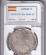 CRCAP270 MONEDA ESPAÑA CARLOS IV 8 REALES 1808 LIMA JP PLATA