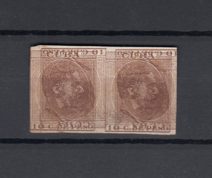 CRCOL020 CRCOL020 PAREJA SELLOS COLONIA CUBA CAT 72X CON MACULATURA - Imagen 1
