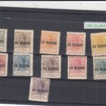 CRCOL893 SELLOS COLONIA LA AGUERA 1/13 FALTAN 3 Y 6 SIN CHARNELA