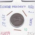 CRE0010 MONEDA  ESPAÑA 0,50 CTMS PLATA GOB PROV 1870 SN-M