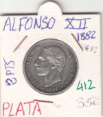 CRE0412 MONEDA  ESPAÑA PLATA ALFONSO XII PLATA 2 PESETA 1882 82