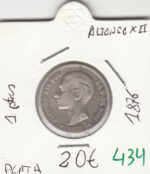 CRE0434 MONEDA  ESPAÑA ALFONSO XII PLATA 1 PESETA 1876