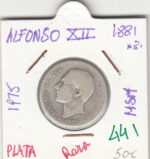 CRE0441 MONEDA  ESPAÑA ALFONSO XII PLATA 1 PESETA 1881 81 MSM