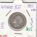 CRE0445 MONEDA  ESPAÑA ALFONSO XII PLATA 1 PESETA 1882 82 MSM