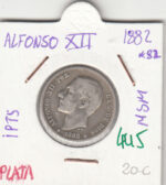 CRE0445 MONEDA  ESPAÑA ALFONSO XII PLATA 1 PESETA 1882 82 MSM