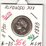 CRE0448 MONEDA  ESPAÑA ALFONSO XII PLATA 1 PESETA 1883 83 MSM