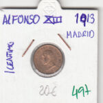 CRE0497 MONEDA  ESPAÑA ALFONSO XIII 1913 1 CENTIMO MADRID