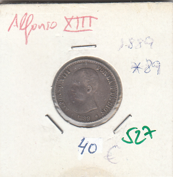 CRE0527 CRE0527 MONEDA ESPAÑA ALFONSO XIII PLATA 50 CENTIMOS 1889 89 - Imagen 1