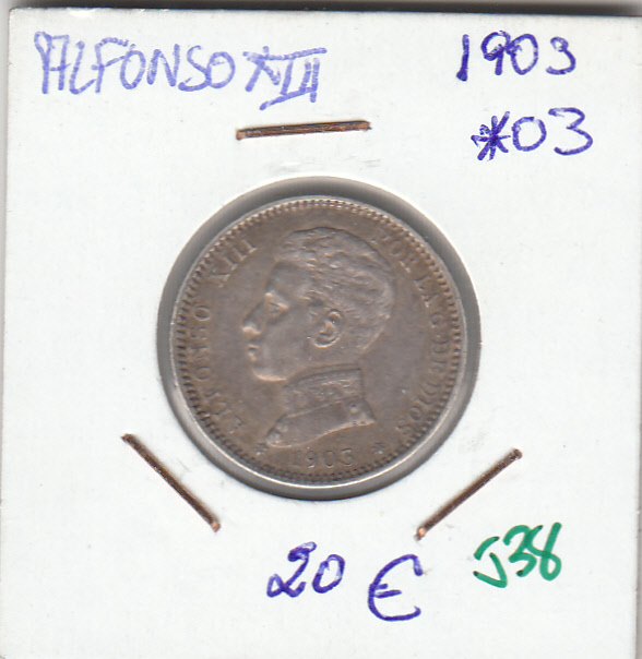 CRE0538 CRE0538 MONEDA ESPAÑA ALFONSO XIII PLATA 1 PESETA 1903 03 - Imagen 1
