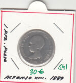 CRE0541 MONEDA  ESPAÑA ALFONSO XIII PLATA 1 PESETA 1889 MC