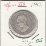 CRE0555 MONEDA  ESPAÑA ALFONSO XIII PLATA 2 PESETAS 1892