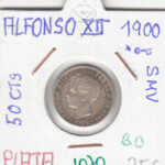 CRE1070 MONEDA  ESPAÑA ALFONSO XII 50 CENTIMOS 1900 0-0 SMV PLATA BRILLO ORIGINAL