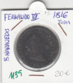CRE1139 MONEDA  ESPAÑA FERNANDO VII 8 MARAVEDIS 1816 JUBIA MC