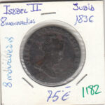 CRE1182 MONEDA  ESPAÑA ISABEL II 8 MARAVEDIS 1836 JUBIA MBC