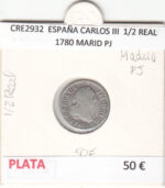 CRE2932 MONEDA  ESPAÑA CARLOS III  1/2 REAL 1780 MARID PJ PLATA