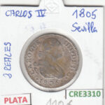CRE3310 MONEDA ESPAÑA FELIPE IV 2 REALES 1805 SEVILLA PLATA MBC