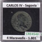 CRE4548 MONEDA ESPAÑA CARLOS IV 4 MARAVEDIS 1801 SEGOVIA