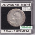 CRE4749 MONEDA ESPAÑA ALFONSO XIII 2 PESETAS 1889 *18*89 MP M MADRID