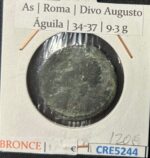 CRE5244 MONEDA ROMANA AS ROMA DIVO AUGUSTO AGUILA BRONCE