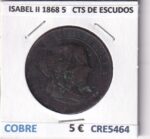 CRE5464 MONEDA ESPAÑA ISABEL II 1868 50 CENTIMOS DE ESCUDOS