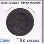 CRE5464 MONEDA ESPAÑA ISABEL II 1868 50 CENTIMOS DE ESCUDOS