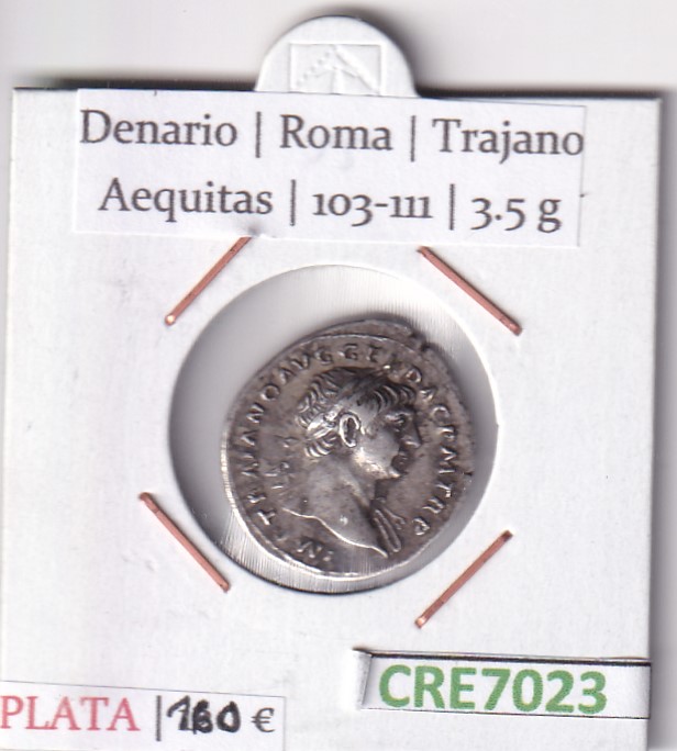 CRE7023 CRE7023 DENARIO ROMA TRAJANO AEQUITAS 103-111 - Imagen 1