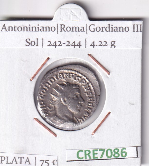 CRE7086 CRE7086 MONEDA ANTONINIANO ROMA GORDIANO III SOL 242-244 - Imagen 1