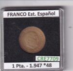 CRE7709 MONEDA ESPAÑA ESTADO ESPAÑOL 1 PESETA 1947 *48