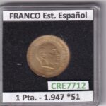 CRE7712 MONEDA ESPAÑA ESTADO ESPAÑOL 1 PESETA 1947 *51