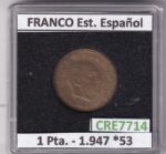 CRE7714 MONEDA ESPAÑA ESTADO ESPAÑOL 1 PESETA 1947 *53