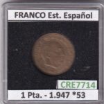 CRE7714 MONEDA ESPAÑA ESTADO ESPAÑOL 1 PESETA 1947 *53