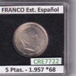 CRE7722 MONEDA ESPAÑA ESTADO ESPAÑOL 5 PESETAS 1957 *68