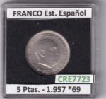 CRE7723 MONEDA ESPAÑA ESTADO ESPAÑOL 5 PESETAS 1957 *69