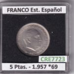 CRE7723 MONEDA ESPAÑA ESTADO ESPAÑOL 5 PESETAS 1957 *69