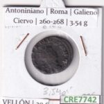 CRE7742 MONEDA ROMANA ANTONINIANO ROMA GALIENO CIERVO 260-268