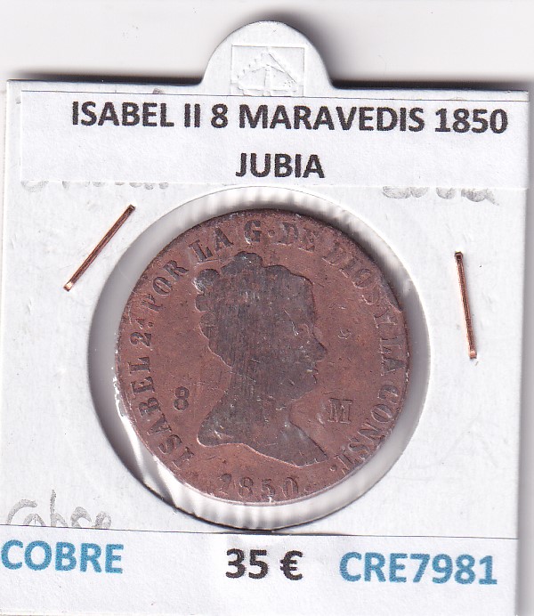 CRE7981 CRE7981 MONEDA ESPAÑA ISABEL II 8 MARAVEDIS 1850 JUBIA COBRE - Imagen 1