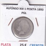 CRE8079 MONEDA ESPAÑA ALFONSO XIII 1 PESETA 1893 PGL  PLATA